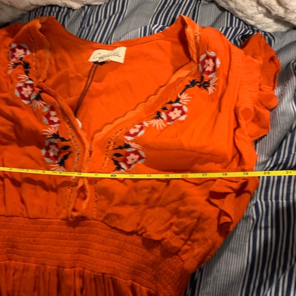 Cleobella Orange Maxi Dress with Floral Embroidery - Picture 5 of 5